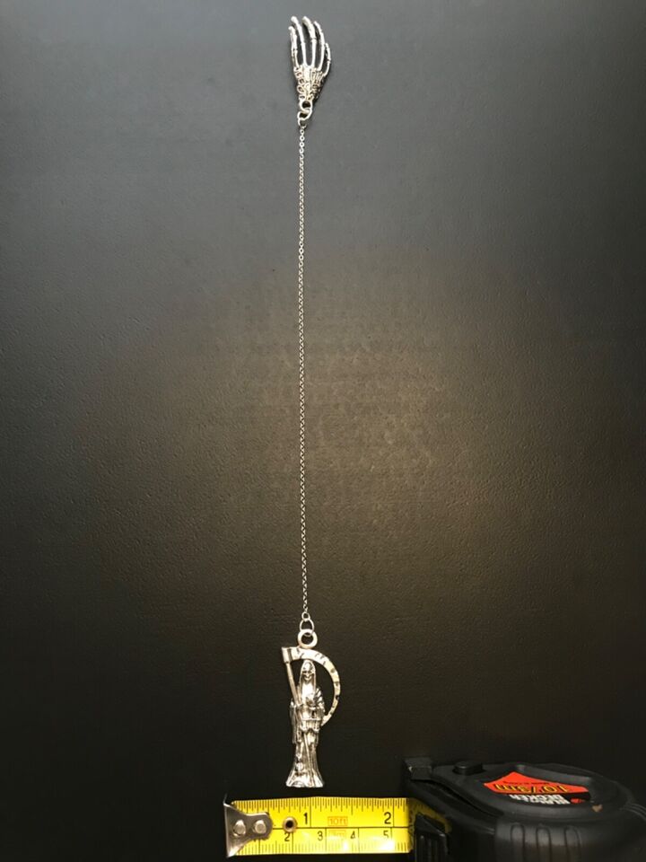 Santa Muerte pendulum Silver 7" inch / Handmade! / FREE SHIPPING!)