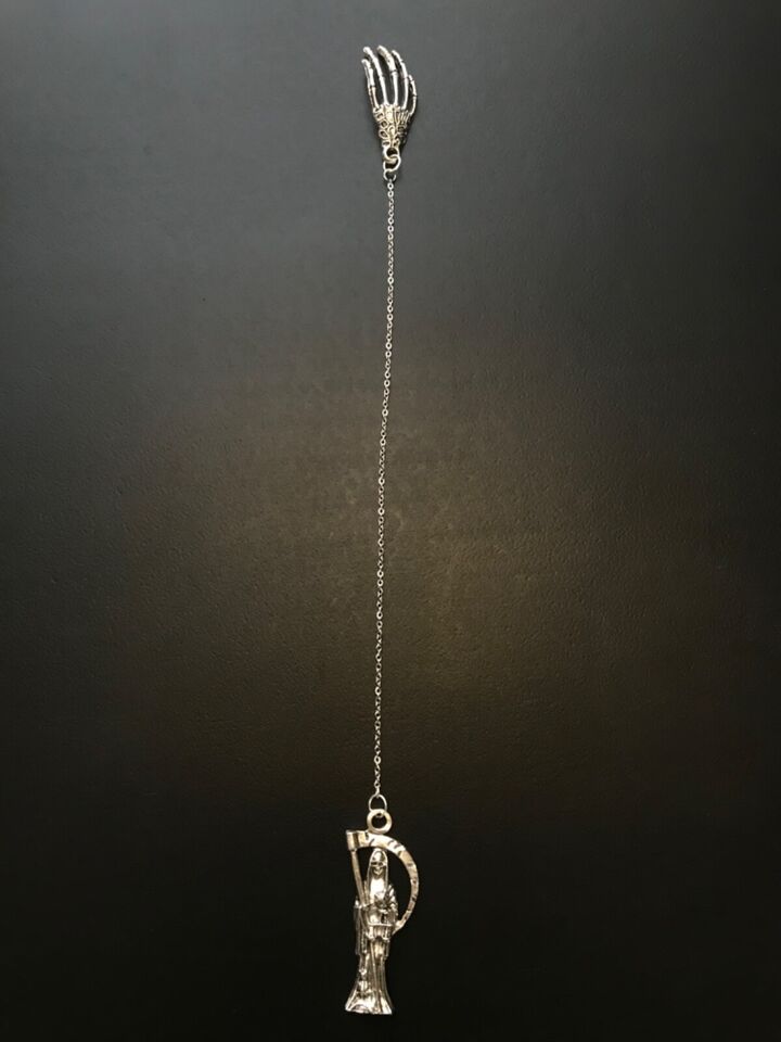 Santa Muerte pendulum Silver 7" inch / Handmade! / FREE SHIPPING!)