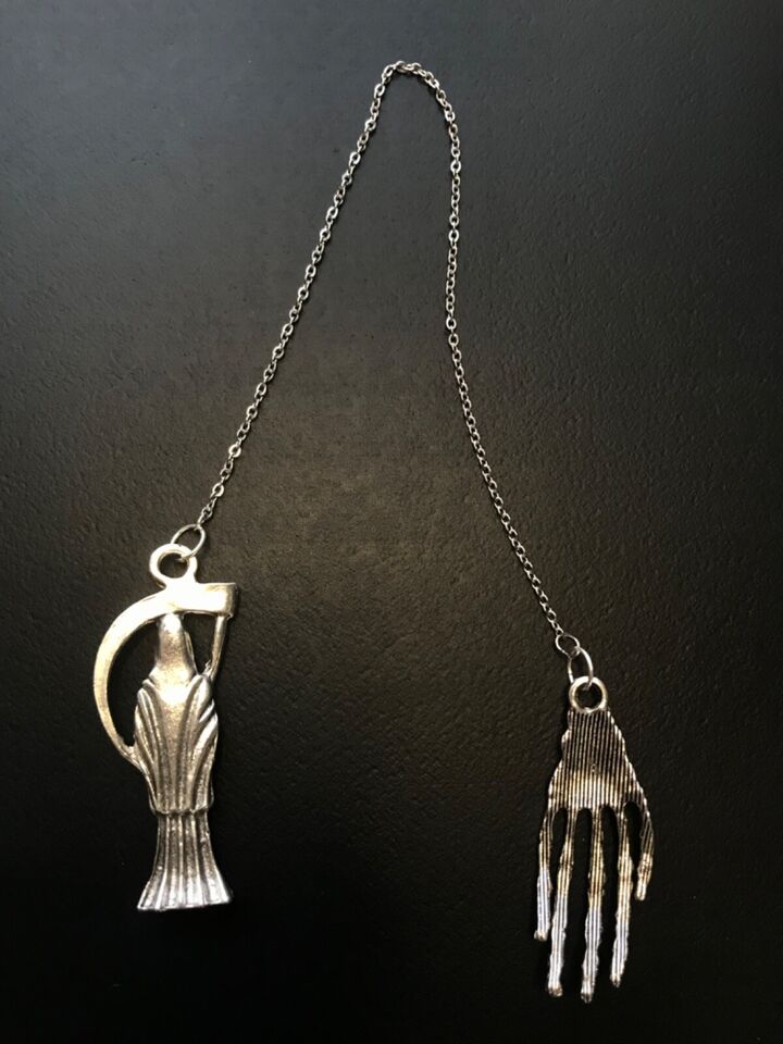 Santa Muerte pendulum Silver 7" inch / Handmade! / FREE SHIPPING!)