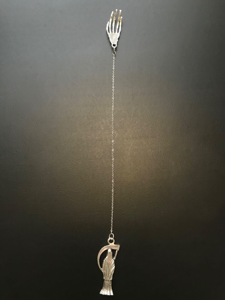Santa Muerte pendulum Silver 7" inch / Handmade! / FREE SHIPPING!)